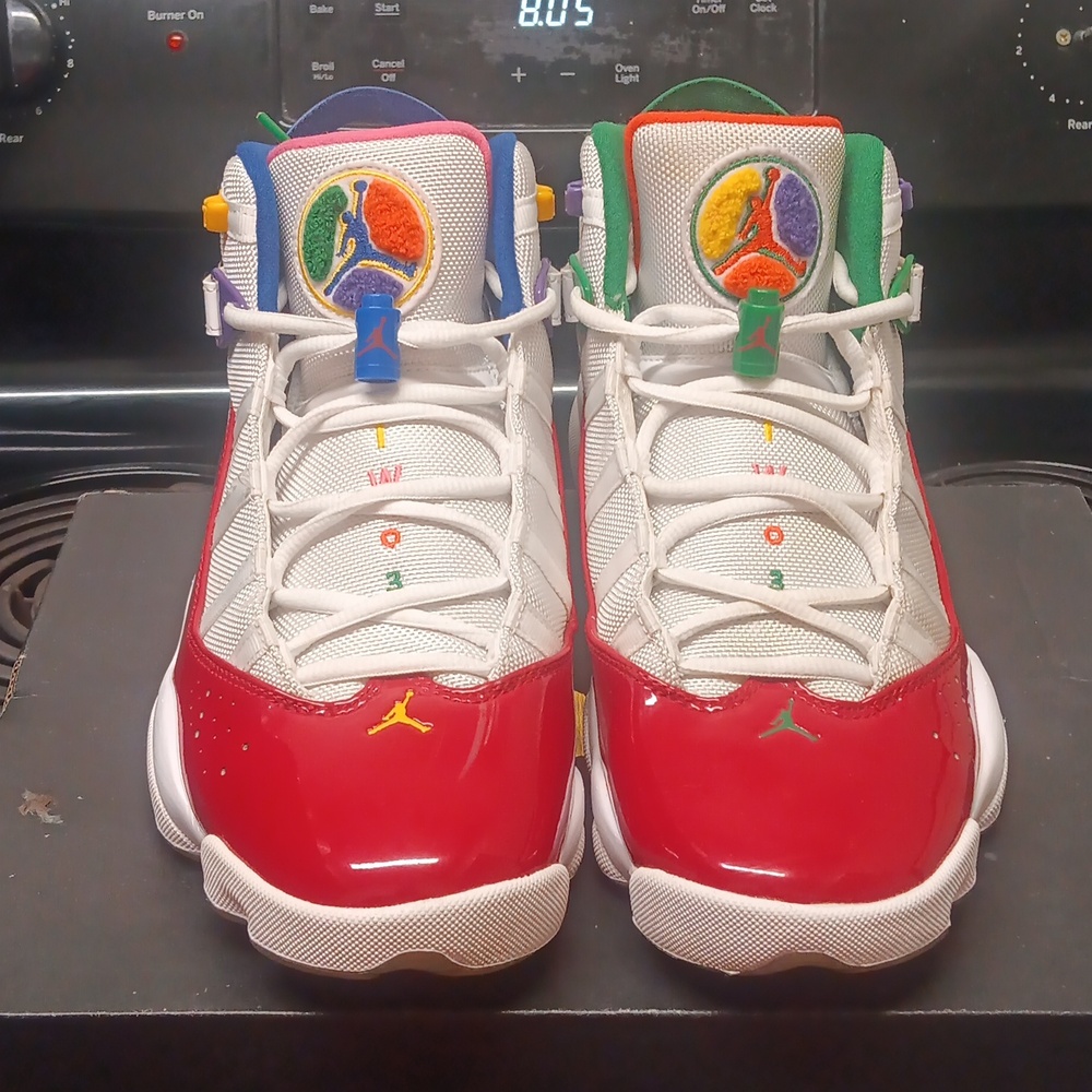 Jordan six rings (multi-color) size 9.5M